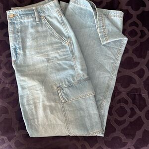Loft Wide Leg cargo jeans Sz 4 cotton 🍂❤️🍁